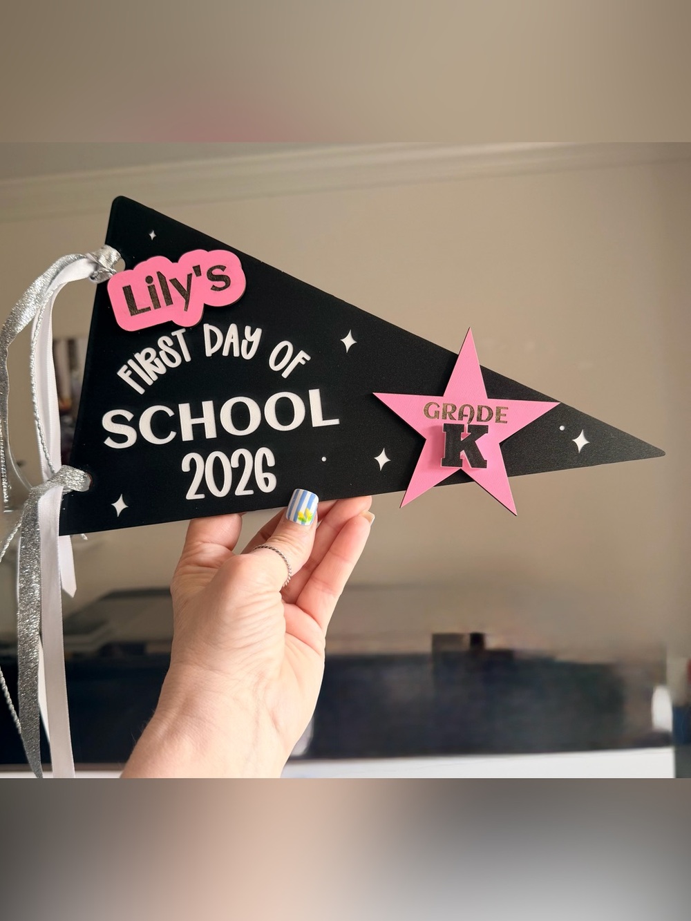 Designed and handcrafted by me First Day of School interchangeable sign - Picture 3 of 8